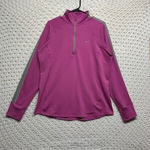 Nike‎ Pullover Activewear Top Women XL Pink Running Gym Athleisure 1/4 Zip